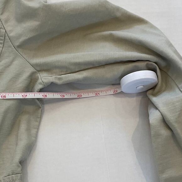 Ann Taylor Cotton Beige/Tan/Neutral Zip Up Cargo/Utility Jacket, Pockets, 6 - Picture 12 of 14